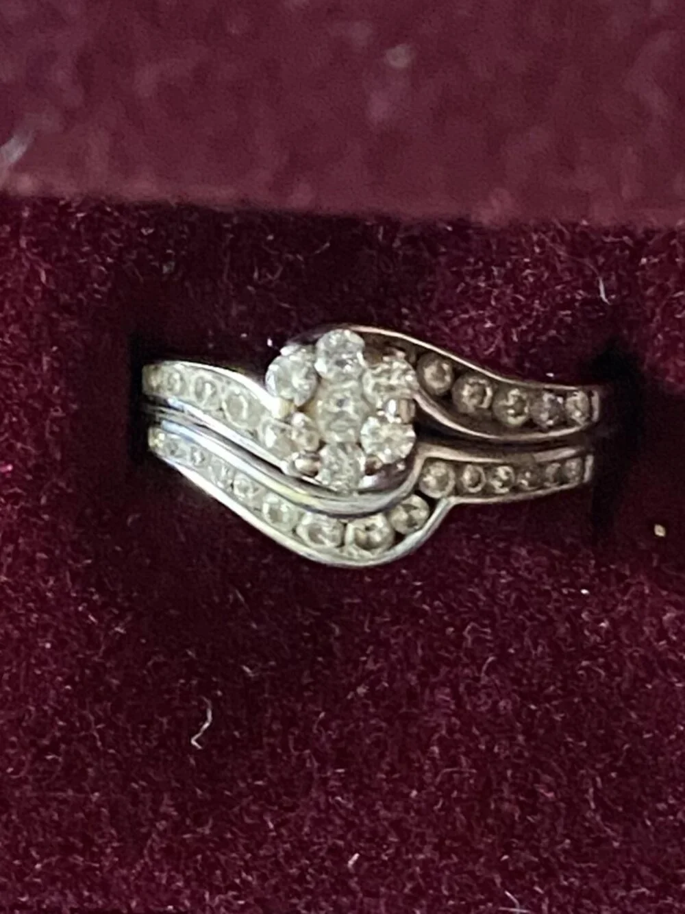 Kay Jewelers Wedding Ring Set 14KWG White Gold Diamond Engagement Romantic